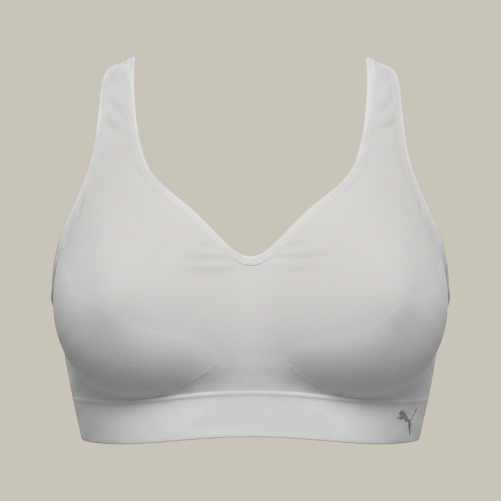 Puma Womens White Seamless Sports Bra Adjustable Straps XL RN100759